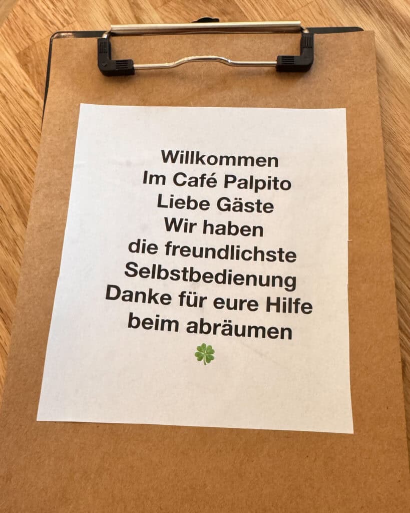 Speisekarte, Cafe Palpito in Ludwigshafen Süd