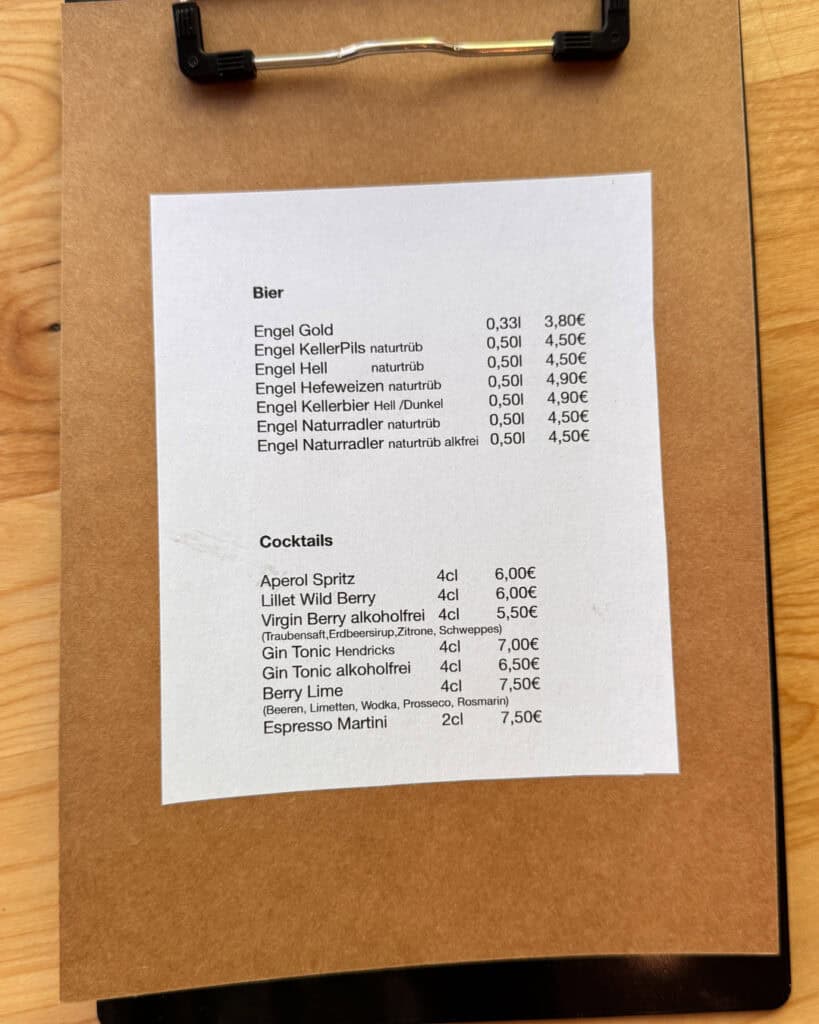 Speisekarte, Cafe Palpito in Ludwigshafen Süd