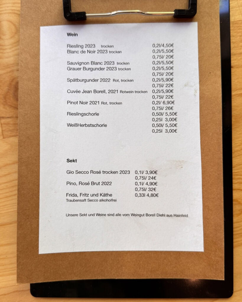 Speisekarte, Cafe Palpito in Ludwigshafen Süd
