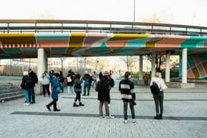 Die Gruppe Fotograf*innen am Berliner Platz