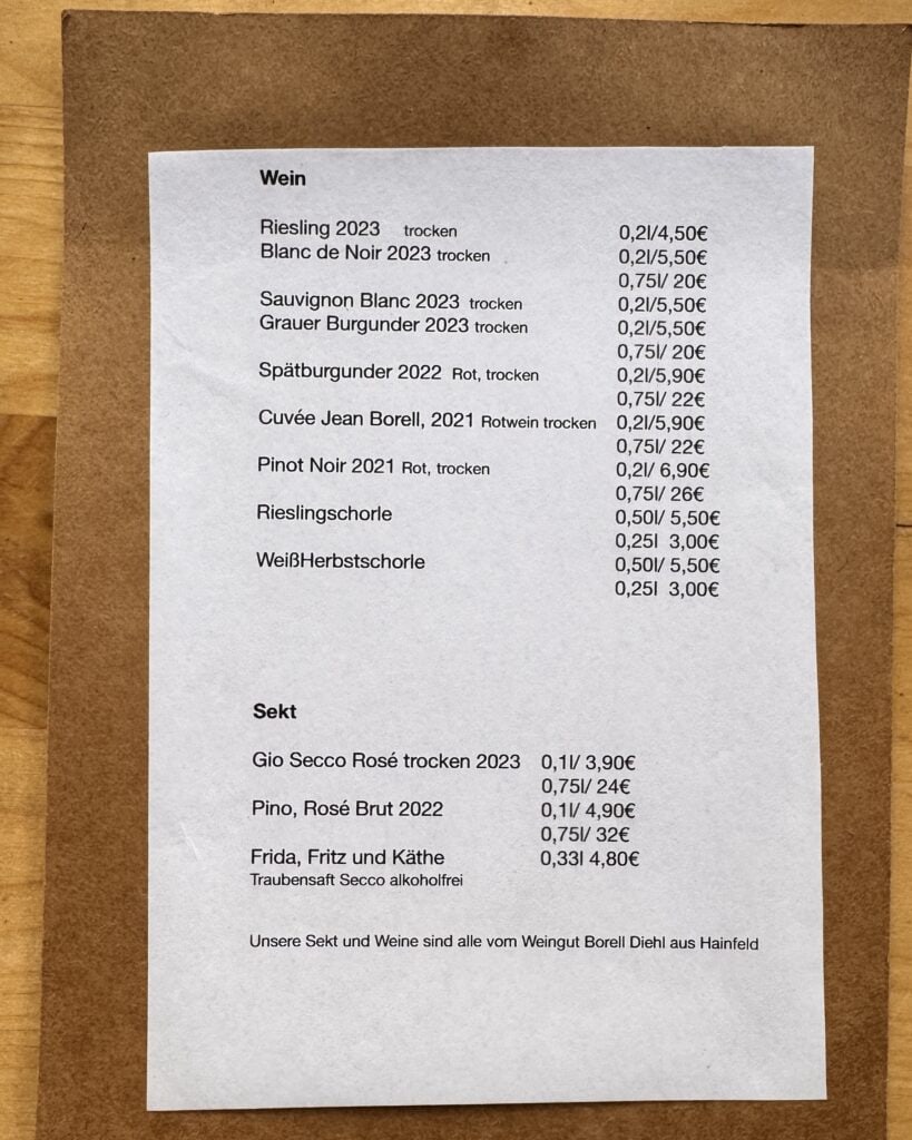 Speisekarte Cafe Palpito Ludwigshafen Süd