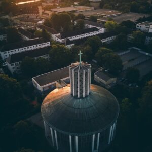 Friedenskirche von oben – Ludwigshafen Print